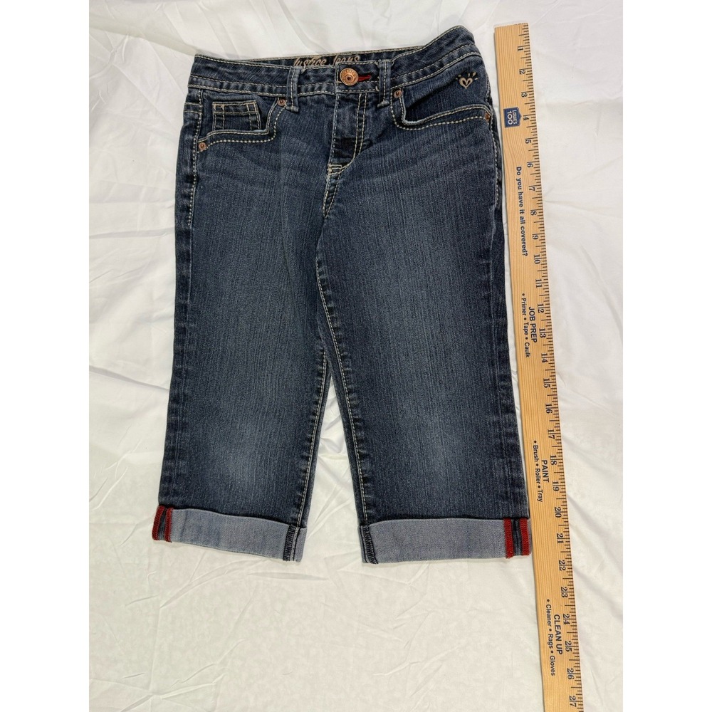 Girls Justice Size 8.5 Jean Shorts  Blue Cuffed‎